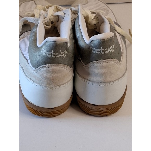 Vintage FootJoy Mens Shoes White Silver Suede 
 Hi Top Sneakers Gum Sole 11.5 main image 12